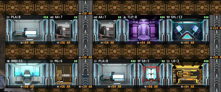 A shield, a teleport and weapons between armor strips