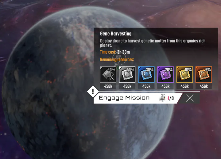 The Gene Harvesting mission on Vespera