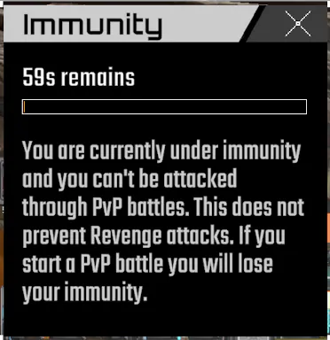 The Immunity window with the time left